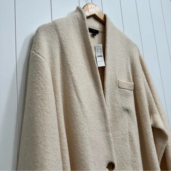 J Crew Cocoon Sweater Blazer Cardigan Merino Wool Alpaca Blend Size 2X Ivory NWT - Picture 5 of 16